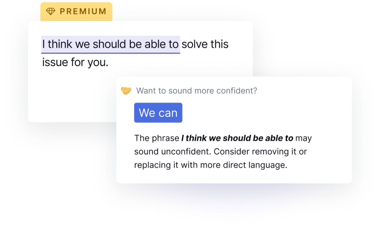 Example of phrasing being corrected
