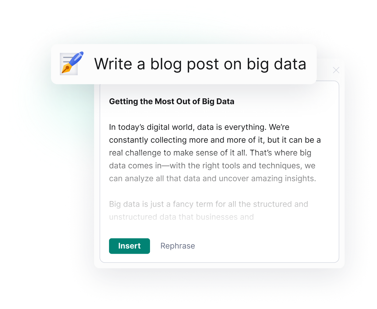 Grammarly's generative AI writing suggestions.