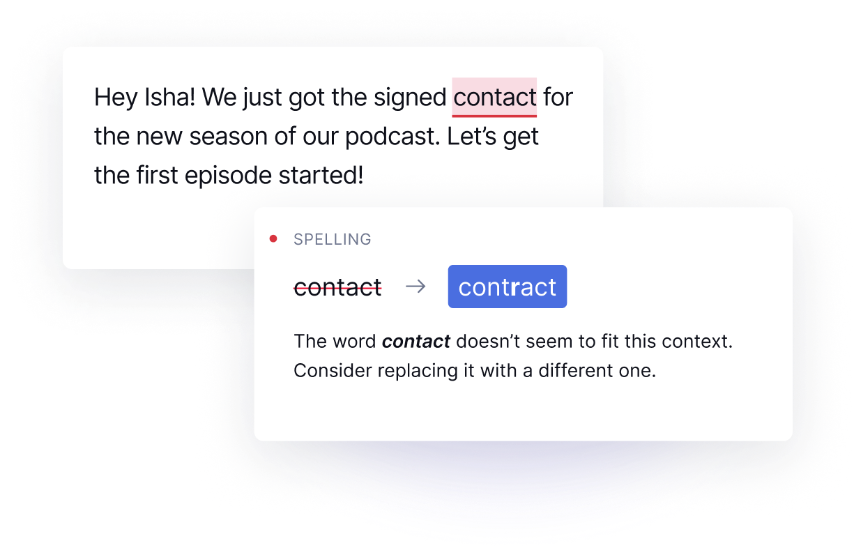 Correcting contact to contract